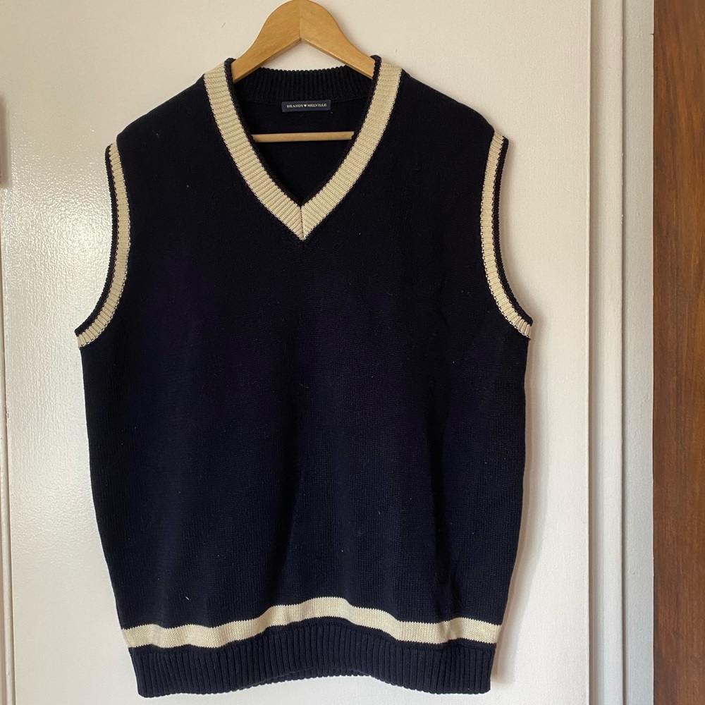 Brandy Melville Agnes Cotton Trimming Sweater Vest